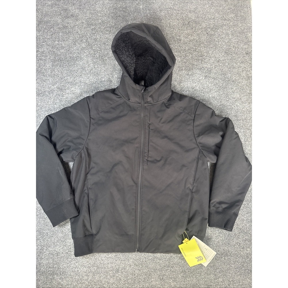 Men's Soft Shell Fleece Jacket - All In Motion Large Black